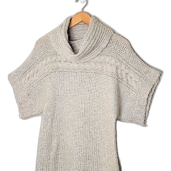 KENSIE PRETTY Turtleneck Cowlneck Short Sleeve Loose Knit Sweater size S - Picture 4 of 10